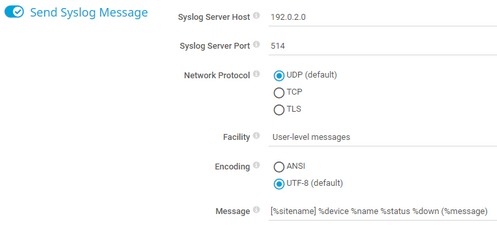 Send Syslog Message